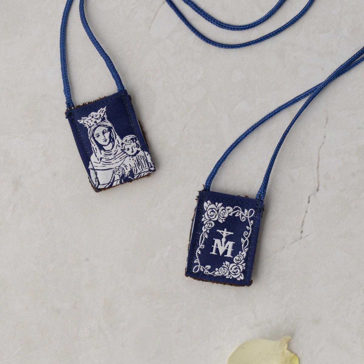 OLMC White Rose | Our Lady of Mt. Carmel Premium Brown Scapular