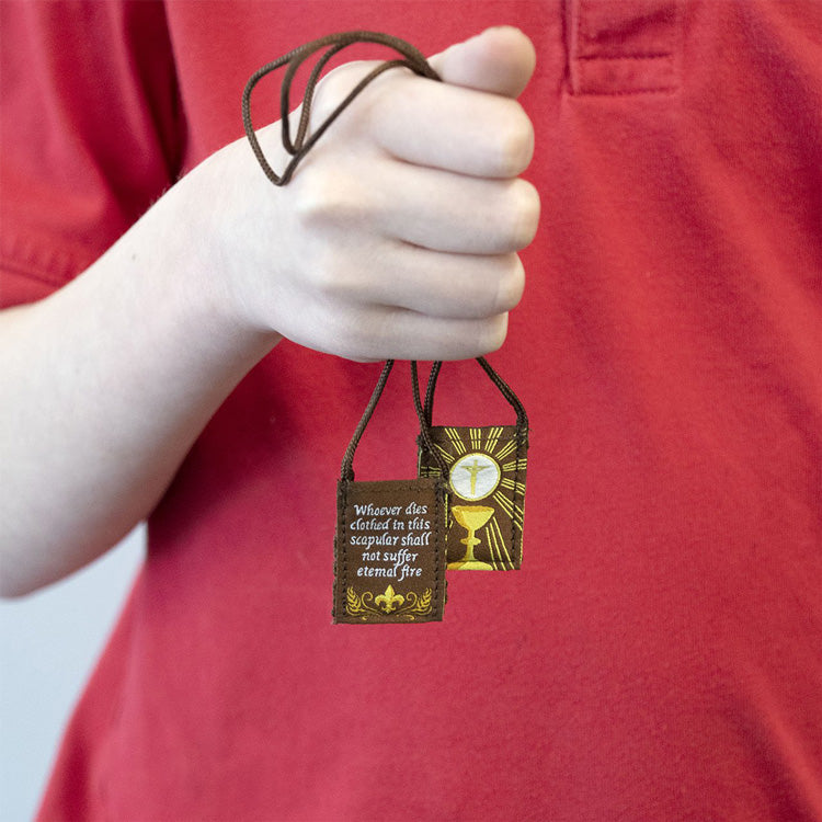 Kid's Eucharist | Premium Brown Scapular