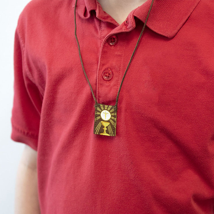 Kid's Eucharist | Premium Brown Scapular