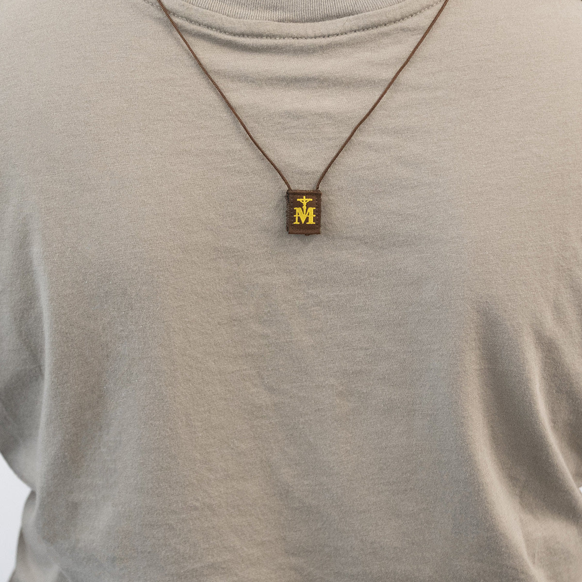 Marian Crucifix Mini | Premium Brown Scapular