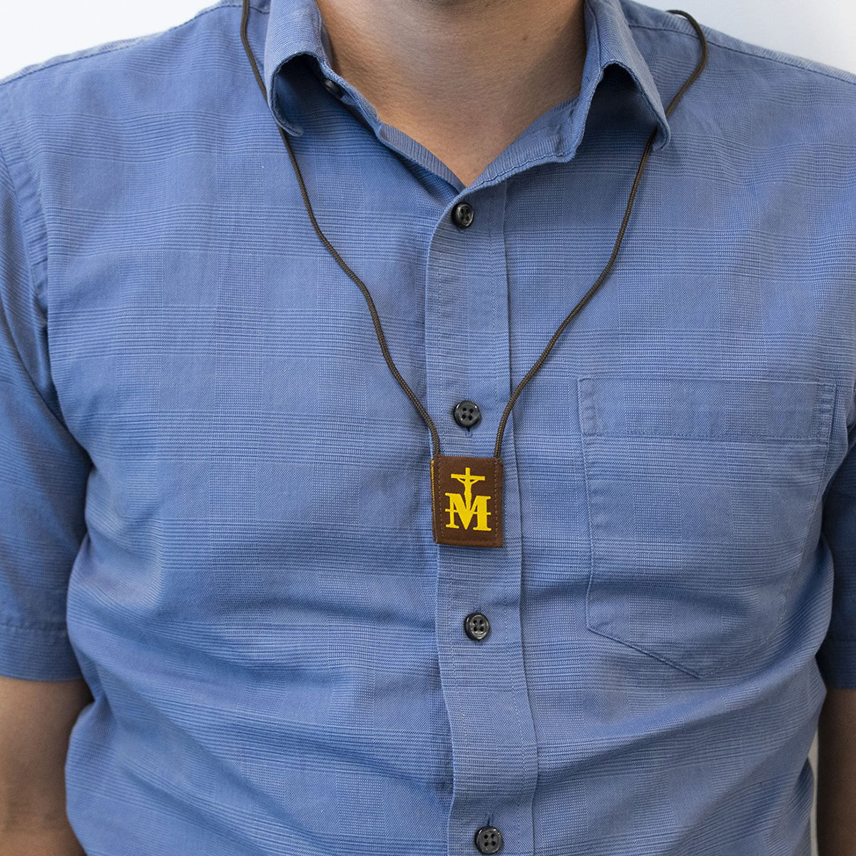 Marian Crucifix | Premium Brown Scapular