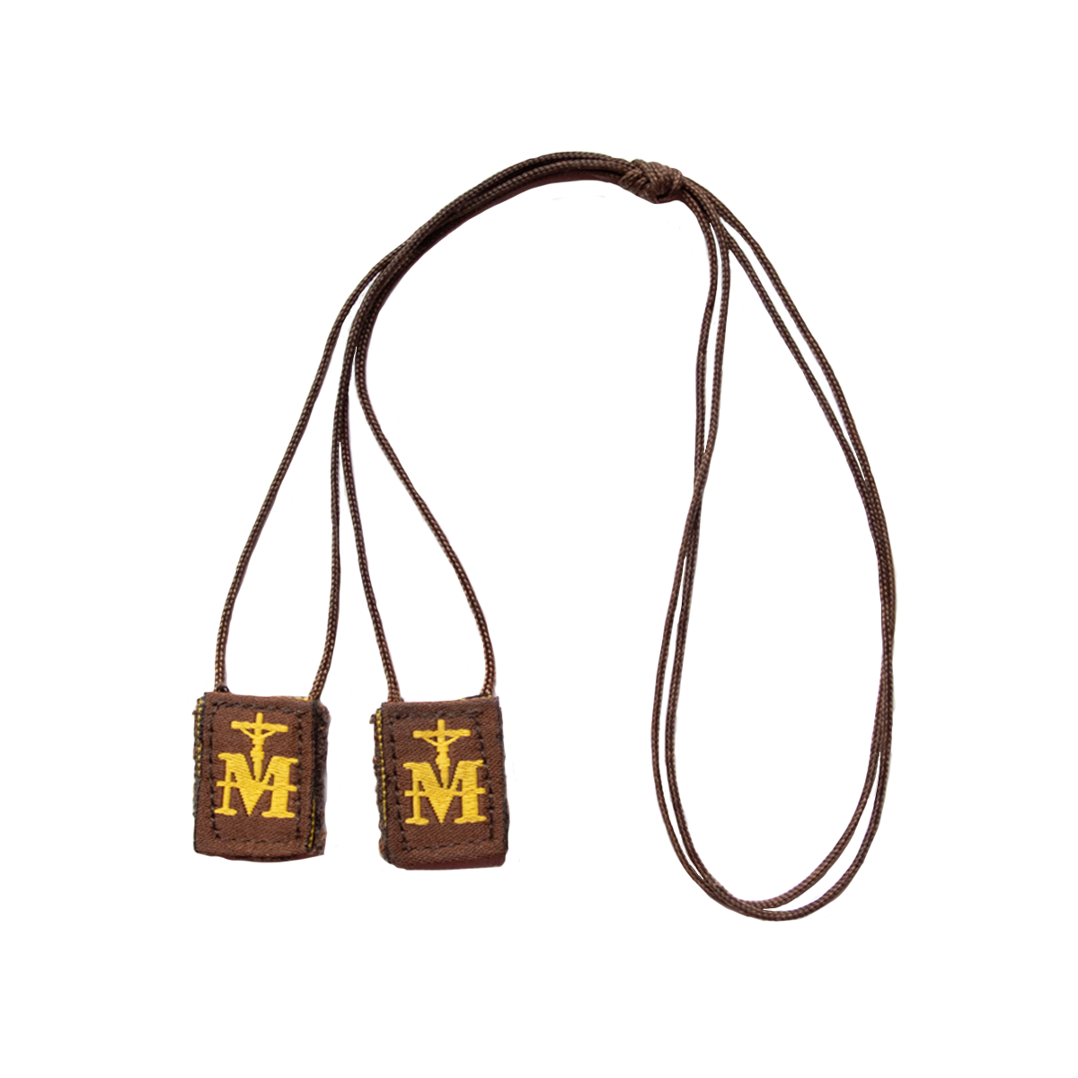 Marian Crucifix Mini | Premium Brown Scapular