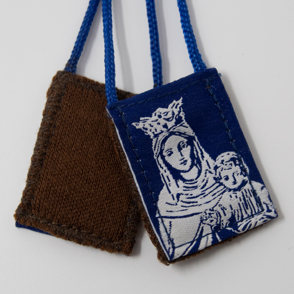 OLMC White Rose | Our Lady of Mt. Carmel Premium Brown Scapular